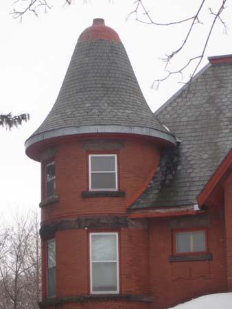 Featured is the octagonal tower with a bell shaped roof, 2007.; Kayla Jonas, 2007.