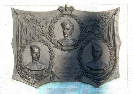 Panel of the Boer War Memorial in Jubilee Terrace Park, circa 2004.; City of Brantford, Department of Planning, 2004.