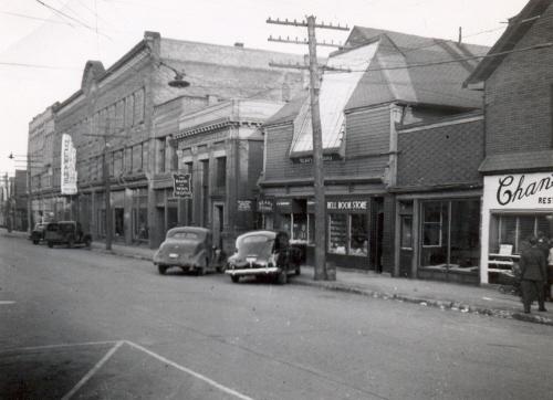 Showing streetscape, c. 1947; Wyatt Heritage Properties Archive Image