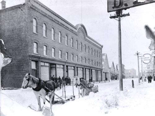 Showing Holman's Store in winter, c. 1910; Wyatt Heritage Properties, Acc. 018.69
