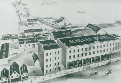 Drawing of Holman's complex, c. 1915; Wyatt Heritage Properties, Acc. 018.56
