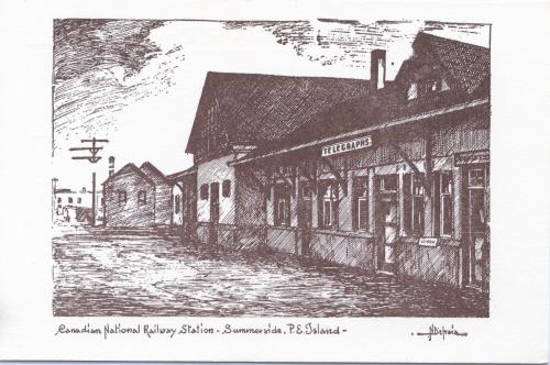 Postcard sketch, c. 1955; Wyatt Heritage Properties, Acc. 019.17