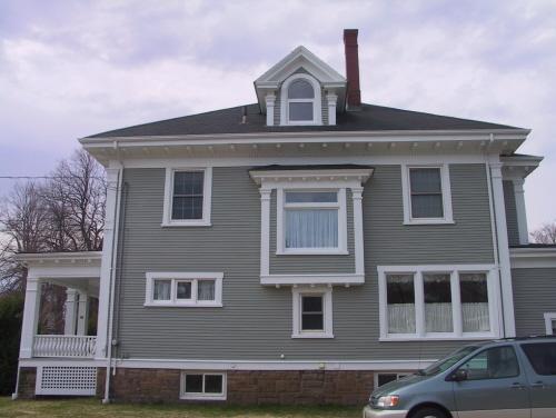 Showing oriel window on north elevation; Wyatt Heritage Properties, 2003