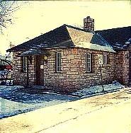 Corner view of the Rescue Building, 1950.; Parks Canada Agency / Agence Parcs Canada, 1950.