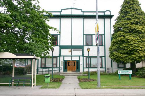 Exterior view of the Pitt Meadows Municipal Hall, 2005; District of Pitt Meadows, 2005