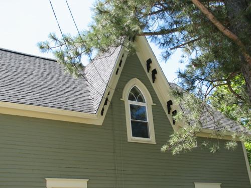 Steeply pitched gothic gable; Town of Sussex