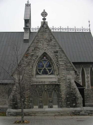 View of south façade showing transept window and Bell cote; OHT, 2005