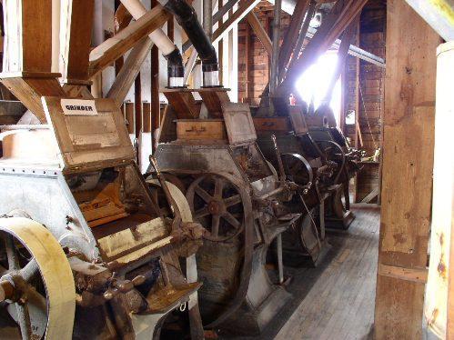 Grinders inside the Esterhazy Flour Mill, 2004.; Government of Saskatchewan, Bernard Flaman, 2004