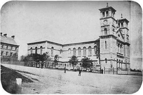 View of the Basilica shortly after construction, ca. 1860.; Memorial University of Newfoundland 2007