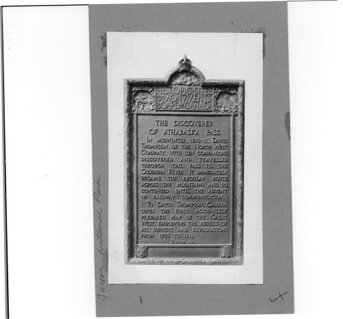 Plaque; Parks Canada