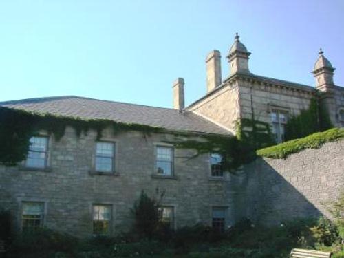 View of the turrets on the north side of the courthouse from inside the courtyard – 2006; OHT, 2006