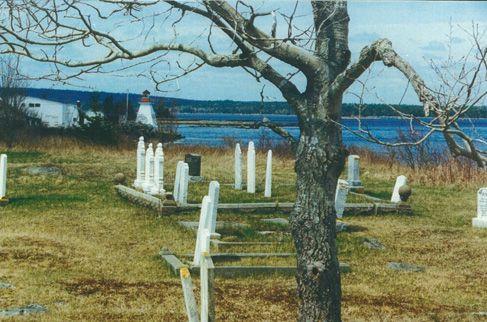 Old Port Medway Cemetery, Port Medway, NS, 200. 
Looking toward Port Medway Lighthouse.; Port Medway Cemetery Committee
2000