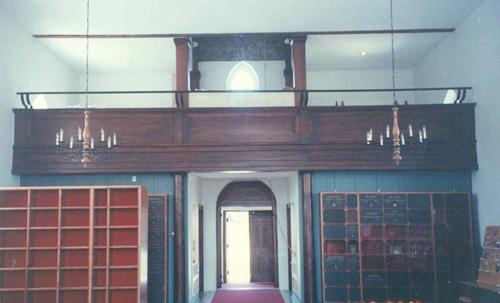 View of nave and gallery, as columbarium - 1991; OHT - 1991
