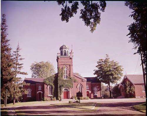 Exterior of Old St. Paul's Church and rectory – 1959; Archives of Ontario