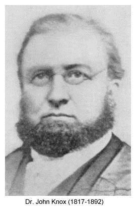 Dr. John Knox, pastor from 1842-1874; Reuben Butchart's "Disciples of Christ in Canada"