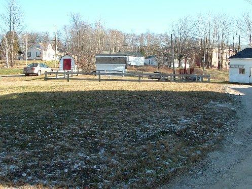 Site of first church and burial ground in Village of McAdam; Frank Campbell