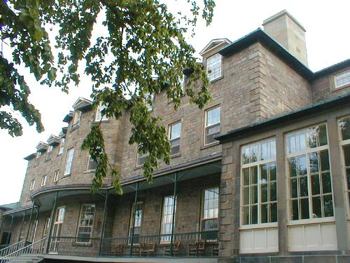 Close-up of the rear façade; Province of New Brunswick