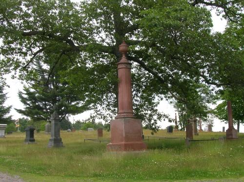 Image showing an example of a monumental red granite gravestone; Town of St. George
