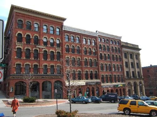 This photograph shows the contextual view of the blockface, 2005; City of Saint John