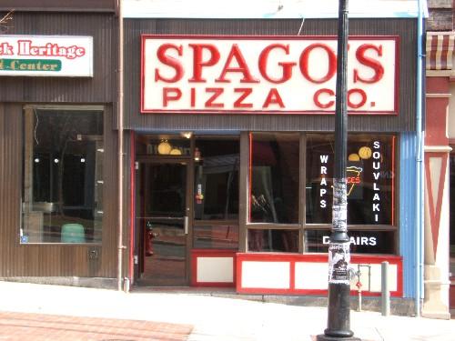 This photograph shows the storefront and the large storefront windows, 2004; City of Saint John