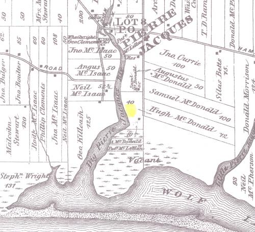 Showing approximate location of cemetery; Meacham's Illustrated Historical Atlas of PEI, 1880