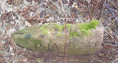 Showing example of carved sandstone marker; PEI Genealogical Society, 2006
