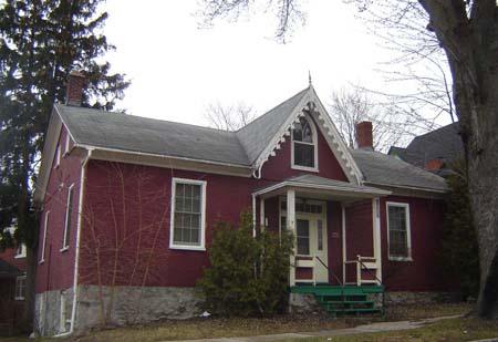 Depiction of the gable roof with decorative bargeboard and Gothic window, 2007.; Linsday Benjamin, 2007.