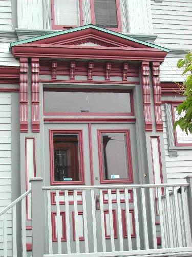 This photograph shows the entrance to the building, 2005; City of Saint John