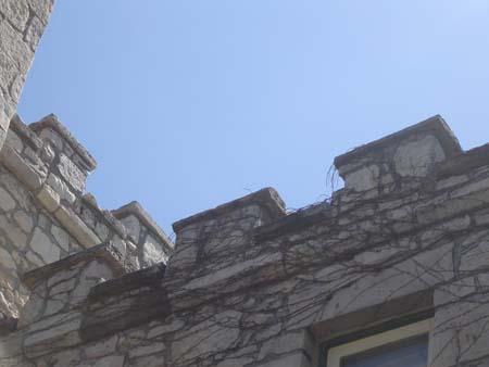 Featured is the crenulated roofline of the jail.; Kayla Jonas, 2007.
