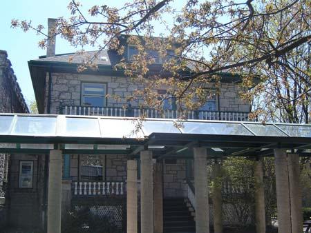 Featured is the stone residence.; Kayla Jonas, 2007.