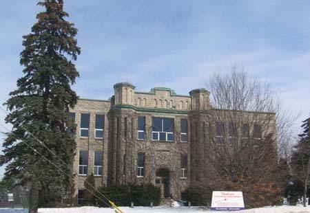 Principle façade of the Fergus District High School as seen from Tower St. South; Lindsay Benjamin, 2007