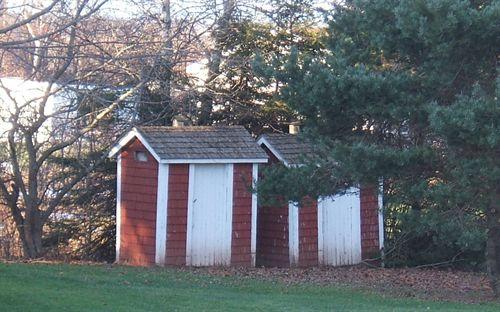 Outhouses on site with the Little Red School House, Amherst, NS, 2009.; Heritage Division, NS Dept of Tourism, Culture and Heritage, 2009