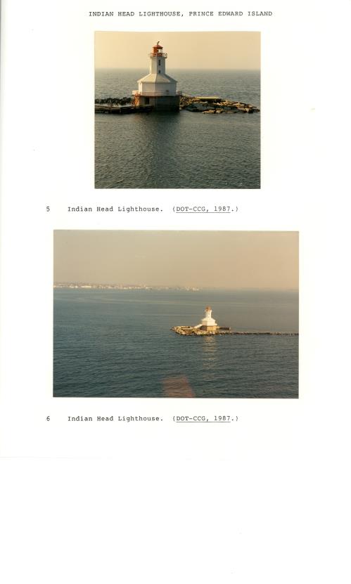 View of the exterior of the Tower, showing the octagonal form, which includes the base, lightkeeper’s dwelling and the tower surmounted by the lantern, 1987.; Department of Transport / Ministère des Transports, 1987.