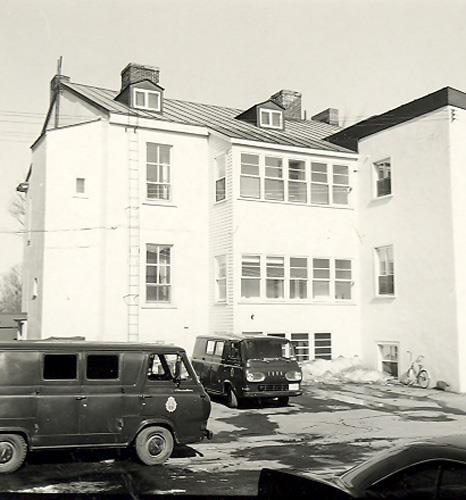 General view of Sewell House, showing the rear two-storey addition, 1969.; Parks Canada Agency / Agence Parcs Canada, 1969.