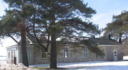 View of the east elevation of the Ennotville Library as seen from Sixth Line, 2007.; Kayla Jonas, 2007.