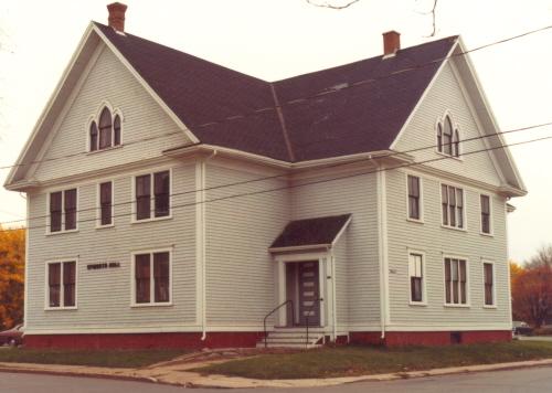 Southeast elevation of former Epworth Hall, 1982; MacNaught Archives Acc. 004.108