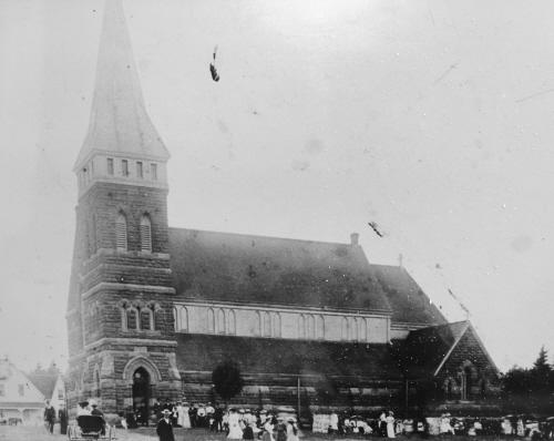 Archival image of church and grounds, c. 1900; St. Paul's Parish