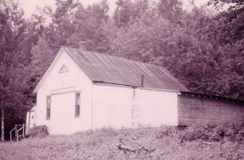 Front and side elevations of the Wentworth Valley Schoolhouse before side addition was removed, Wentworth, NS, 1995.; Courtesy of Wentworth Valley Schoolhouse Trustees.