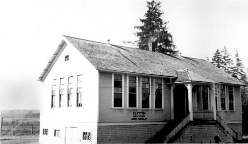 Historic view of Clayton Elementary School, circa 1910s; City of Surrey, 2007