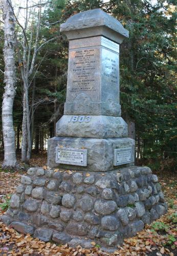 Showing memorial cairn; Donna Collings, 2007