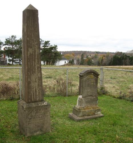 Showing two headstones; Bill Glen, PEI Genealogical Society, 2007