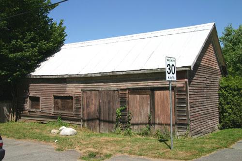 Exterior view of the livery barn at the Barnum Residence, 2005; City of Port Moody, 2005