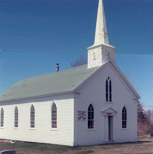 Front and side elevations of the Kempt Shore Presbyterian Church, Kempt Shore, NS, 2008.; Municipality of the District of West Hants, 2008.