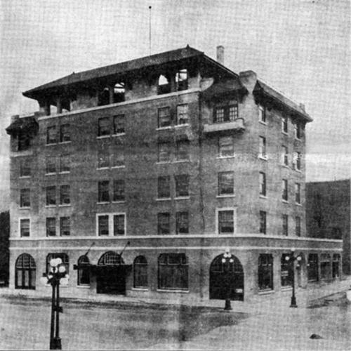 Historic view of the Plaza Hotel, circa 1930; City of Kamloops, 2007