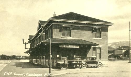 Historic view of the CNR Station, 1927; City of Kamloops, 2007, Kamloops Museum and Archives #5629