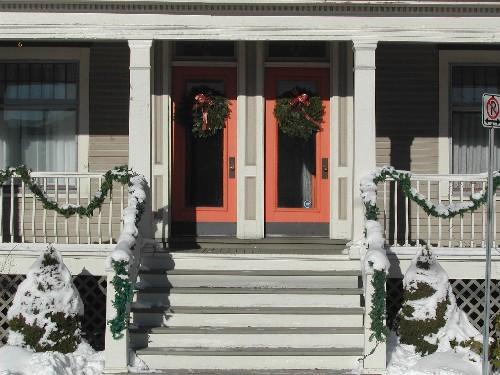 This photograph shows the central entrances, 2005; City of Saint John