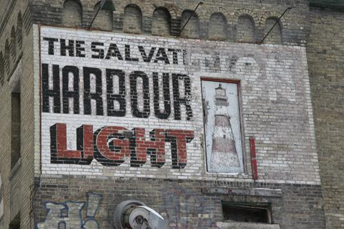 Wall detail of the Salvation Army Citadel, Winnipeg, 2006; Historic Resources Branch, Manitoba Culture, Heritage and Tourism, 2006