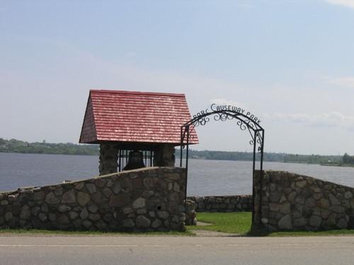 Causeway Park Arch - in background, structure housing the original bell from the Old Post Office; City of Bathurst