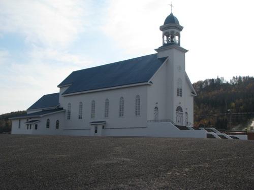 Angled view of the church taken from the parking lot; Madawaska Planning Commission