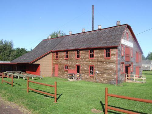 Side elevation including opening for log carriage, Sutherland Steam Mill Museum, Denmark, NS, August, 2008.; Dept. of Tourism, Culture and Heritage, Province of Nova Scotia, 2008